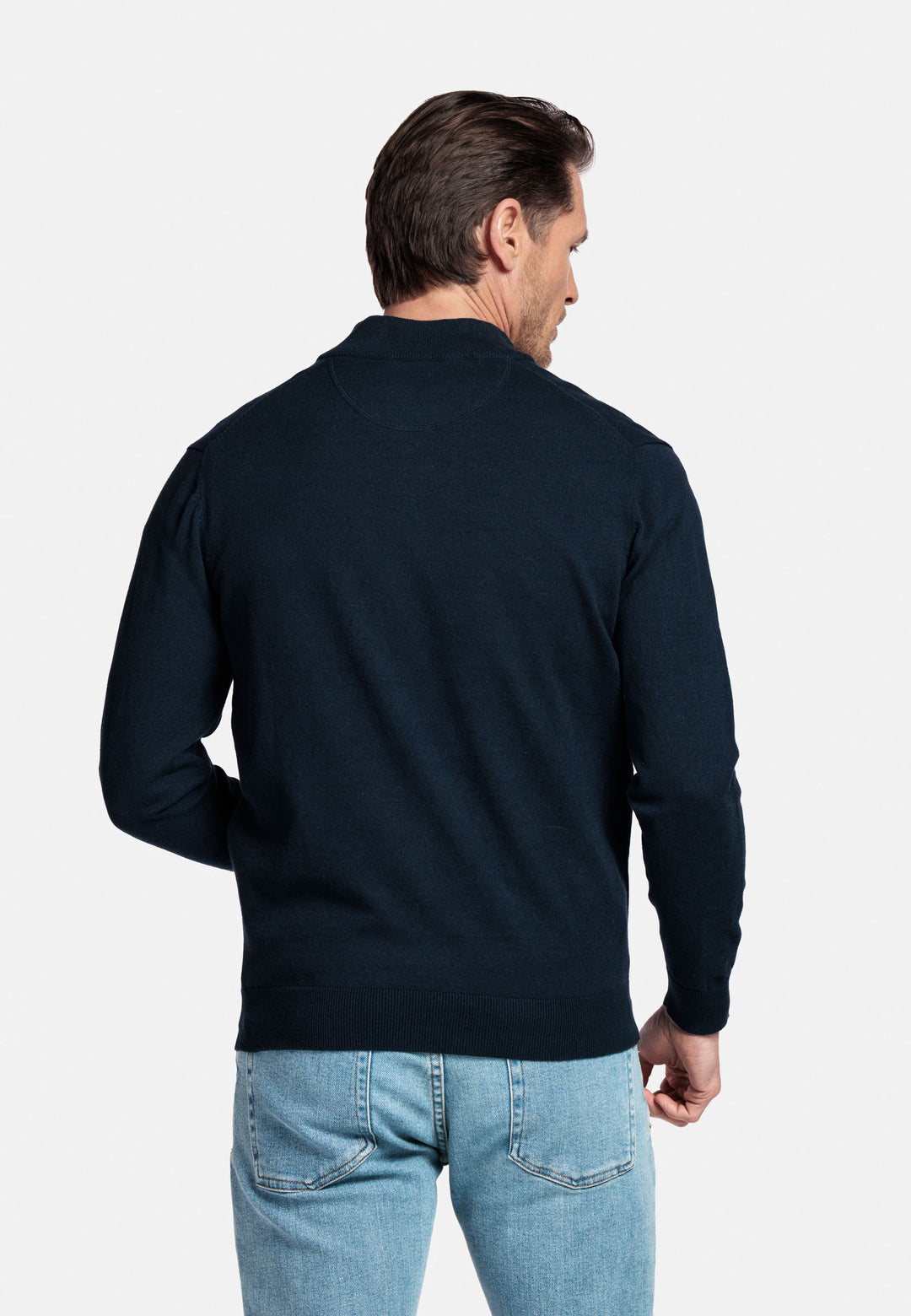 Basic Half-Zip Pullover - Dark Blue