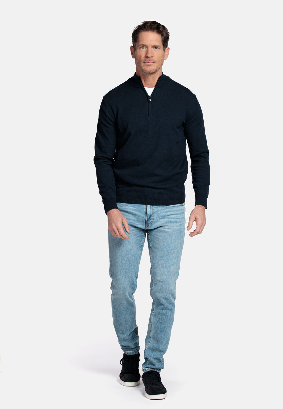 Basic Half-Zip Pullover - Dark Blue