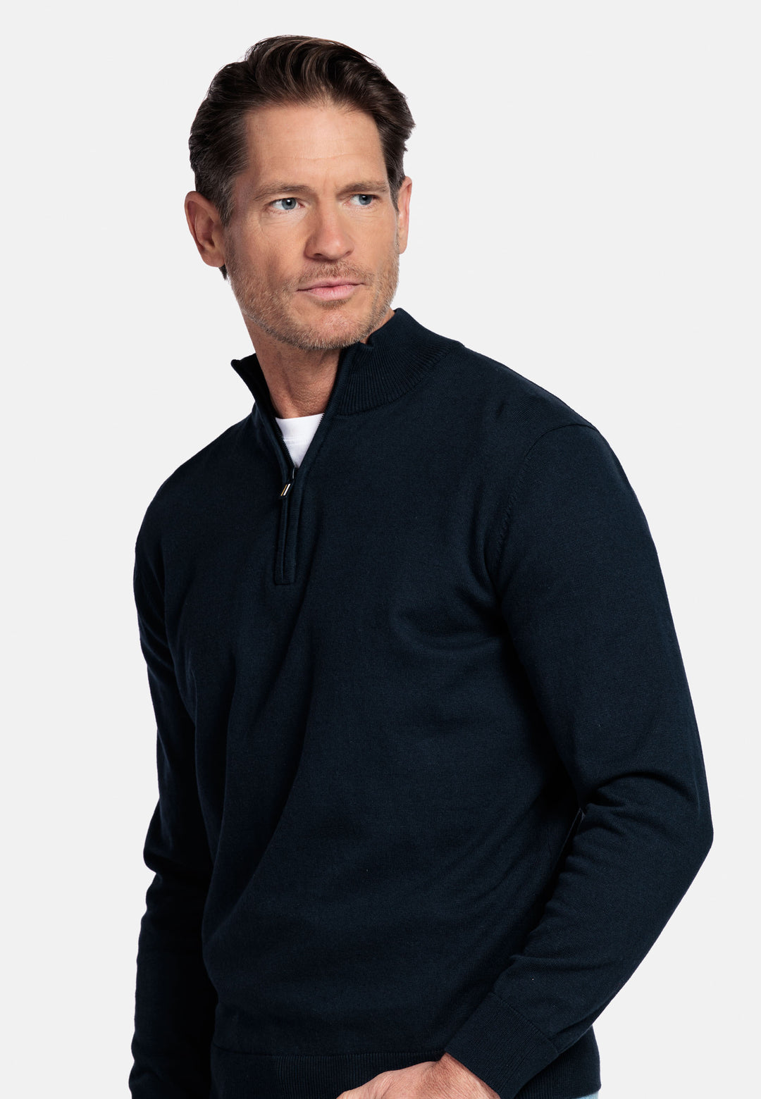 Basic Half-Zip Pullover - Dark Blue