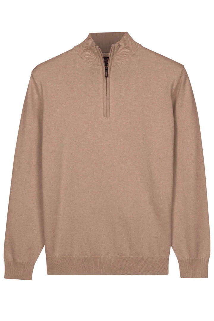 Basic Half-Zip Pullover - Beige